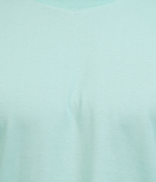 Mint Green Round Neck T-Shirt – 100% Cotton | Men's Casual Wear