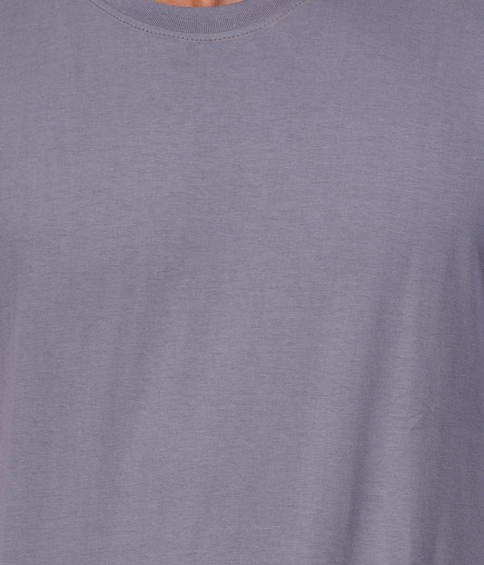 Urban Steel Grey Round Neck T-Shirt – 100% Cotton | Men's Casual Wear