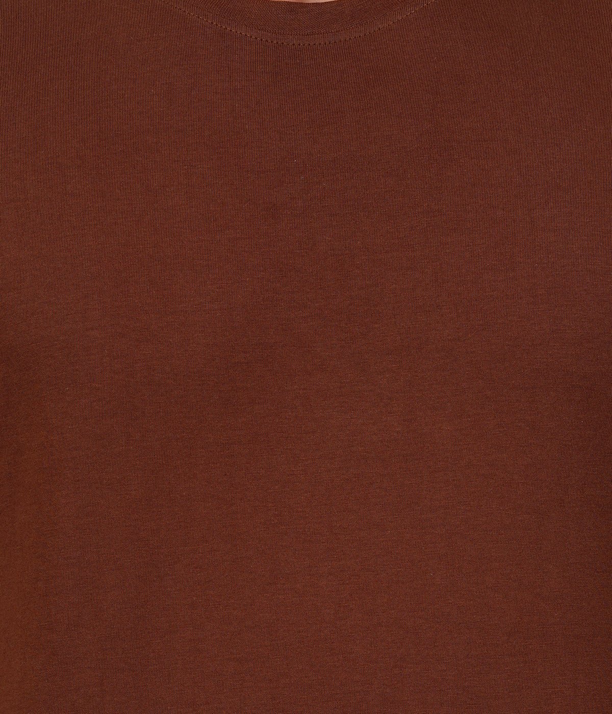 Brown Round Neck T-Shirt – 100% Cotton | Men's Casual Wear
