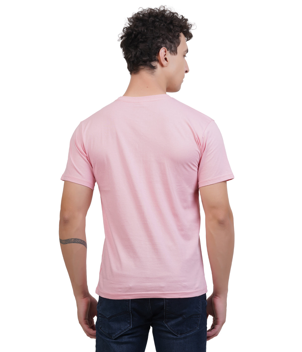 Coral Round Neck T-Shirt – 100% Cotton | Men's Casual Wear