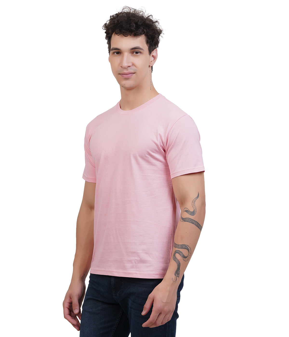 Coral Round Neck T-Shirt – 100% Cotton | Men's Casual Wear
