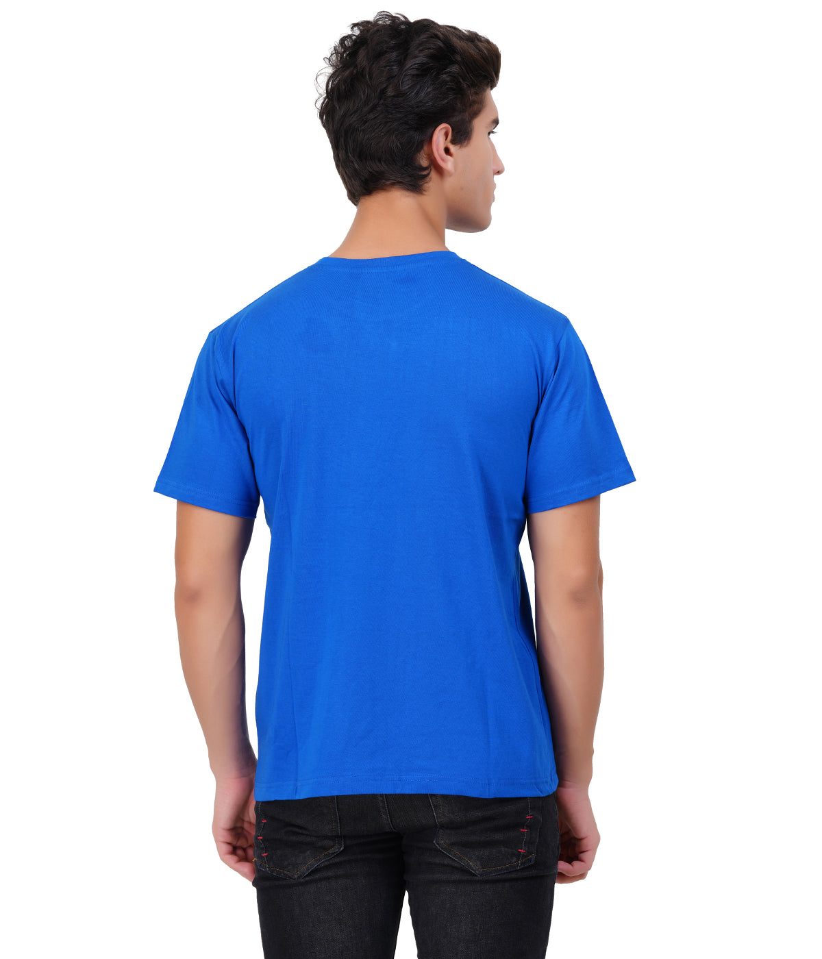 Royal Blue Round Neck T-Shirt – 100% Cotton | Men's Casual Wear