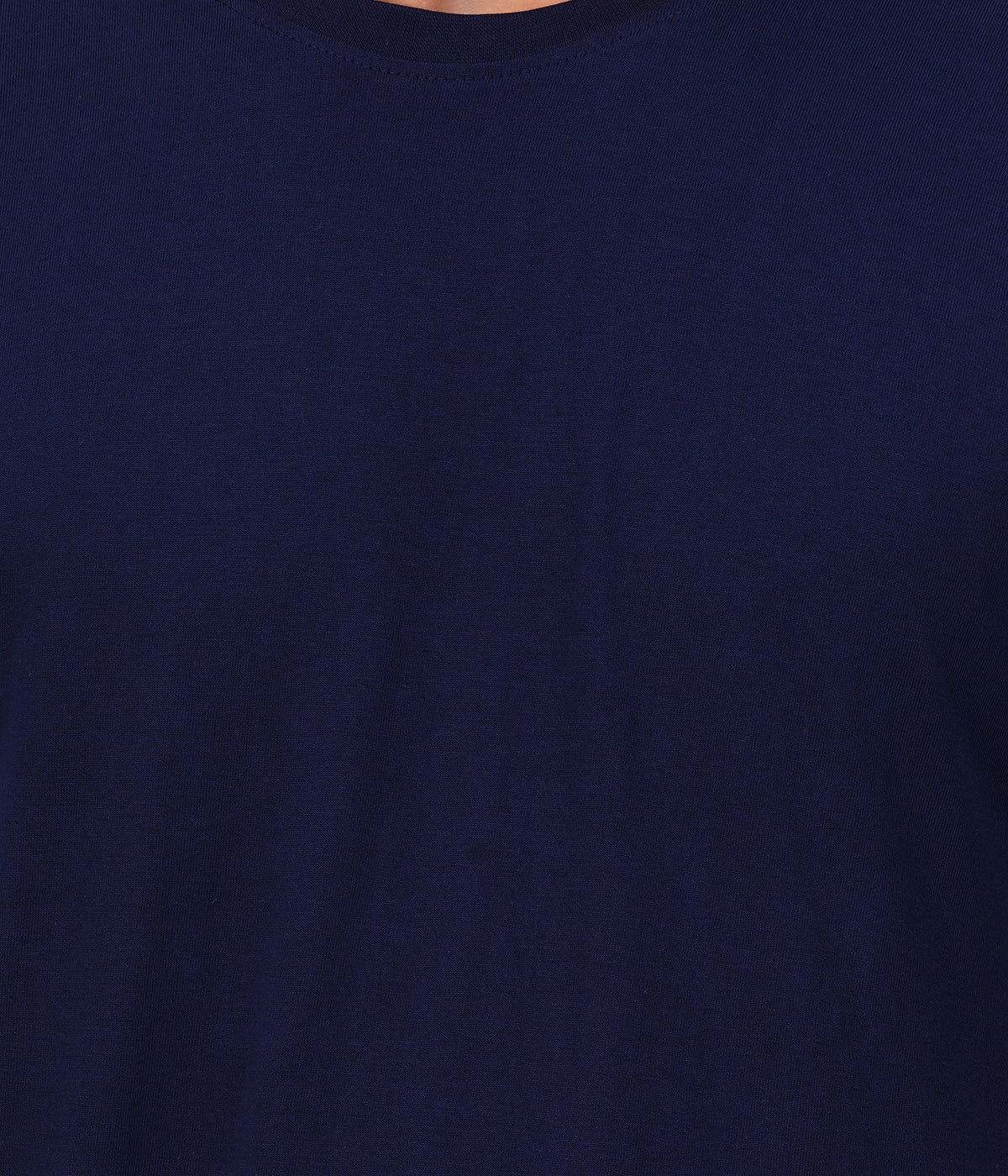 Navy Blue Round Neck T-Shirt – 100% Cotton | Men's Casual Wear