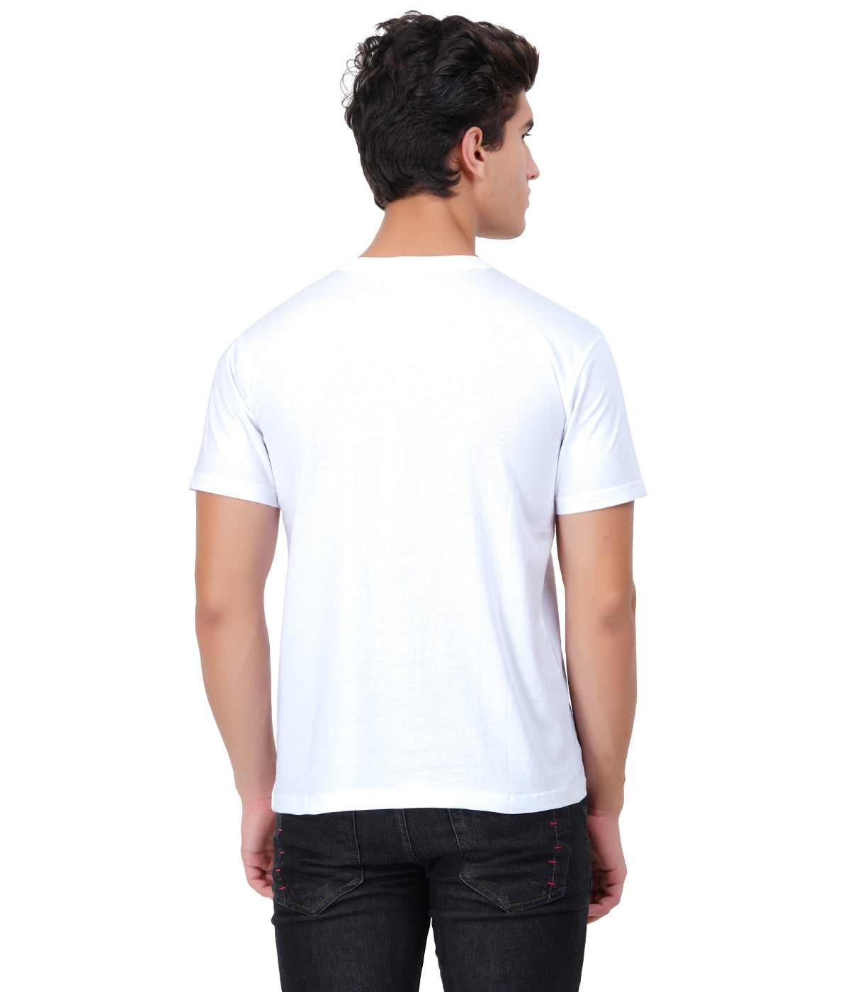 White Round Neck T-Shirt – 100% Cotton | Men's Casual Wear