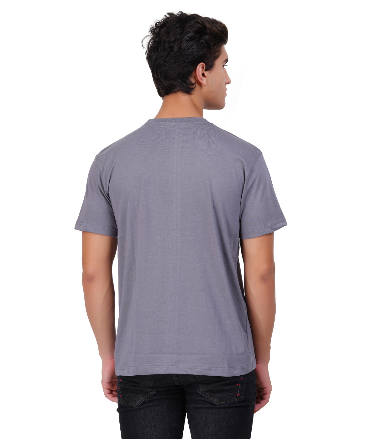 Urban Steel Grey Round Neck T-Shirt – 100% Cotton | Men's Casual Wear
