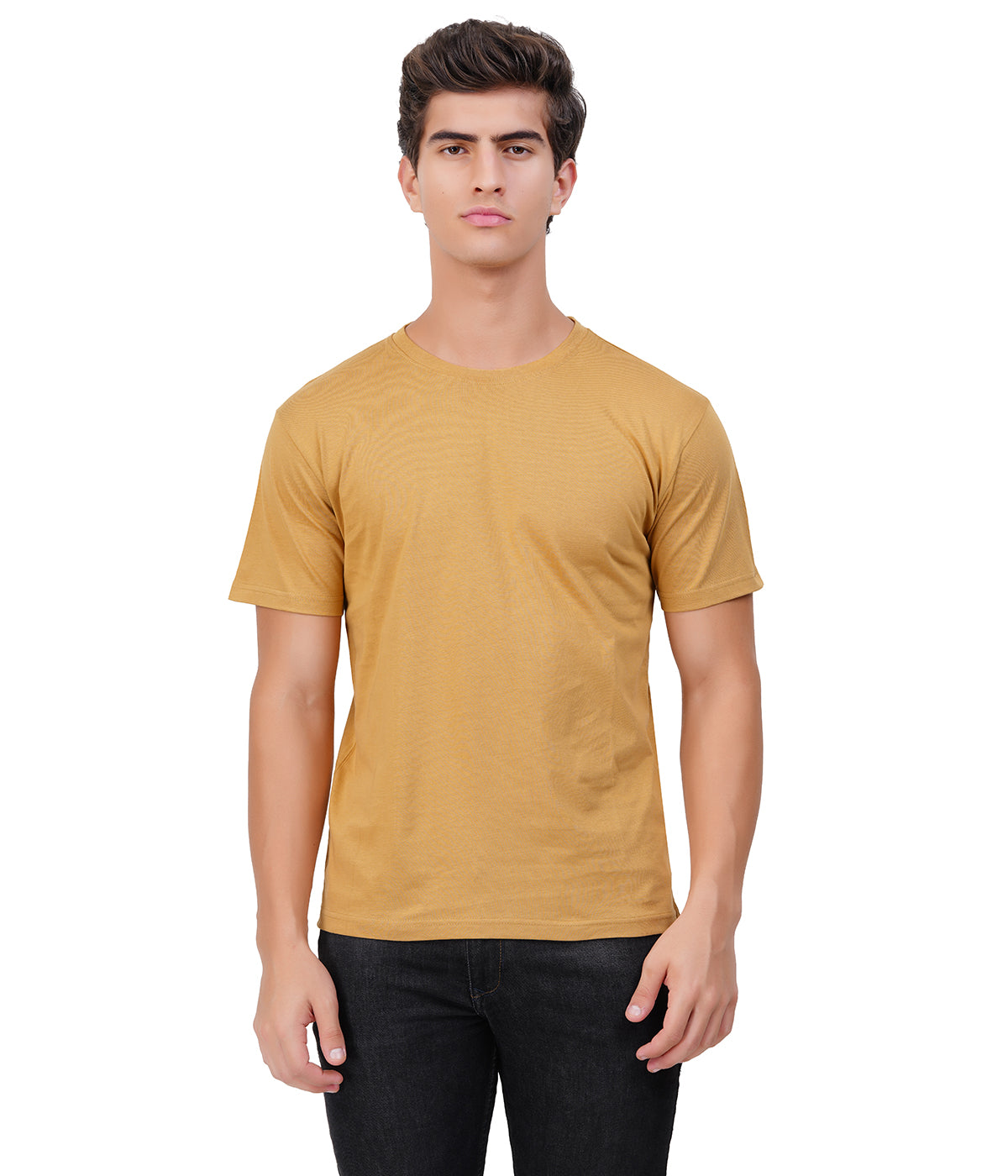 Chikoo Round Neck T-Shirt – 100% Cotton | Men's Casual Wear