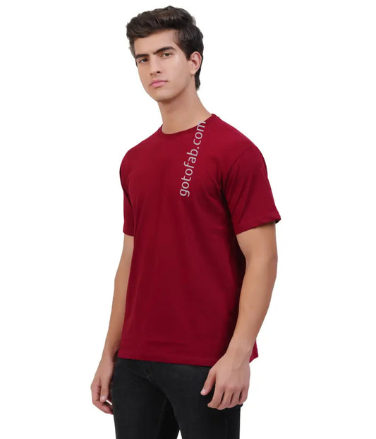 Maroon - Round Neck T shirt - Plain - 100% Cotton