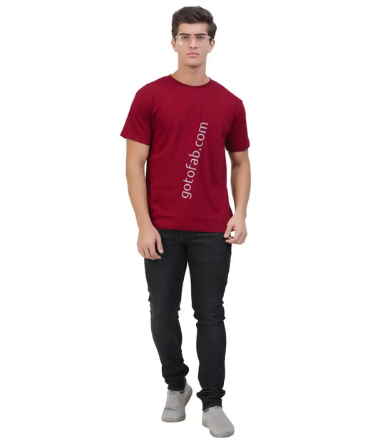 Maroon - Round Neck T shirt - Plain - 100% Cotton